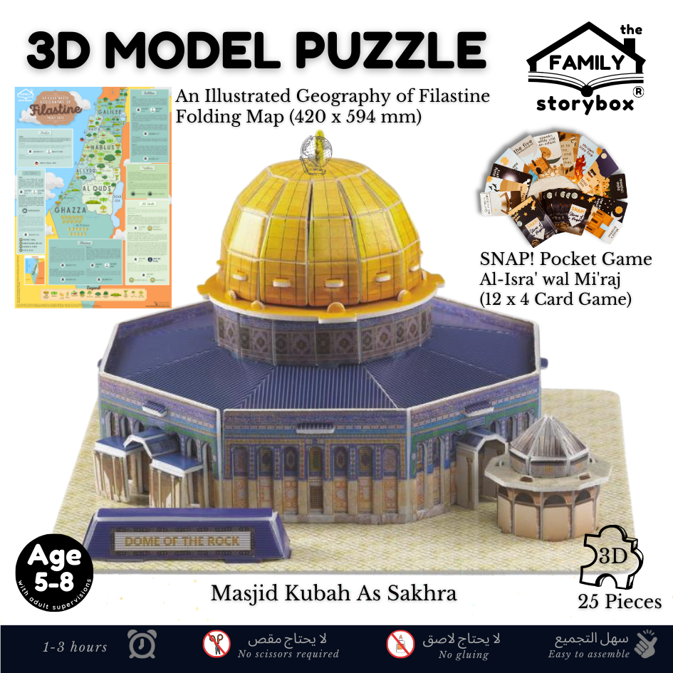 DIY 3D Model Puzzle: Masjid Kubah As-Sakhra Combo | Dome Of The Rock | Hadiah Hiasan Islam | Mainan Pendidikan Kanak-kanak