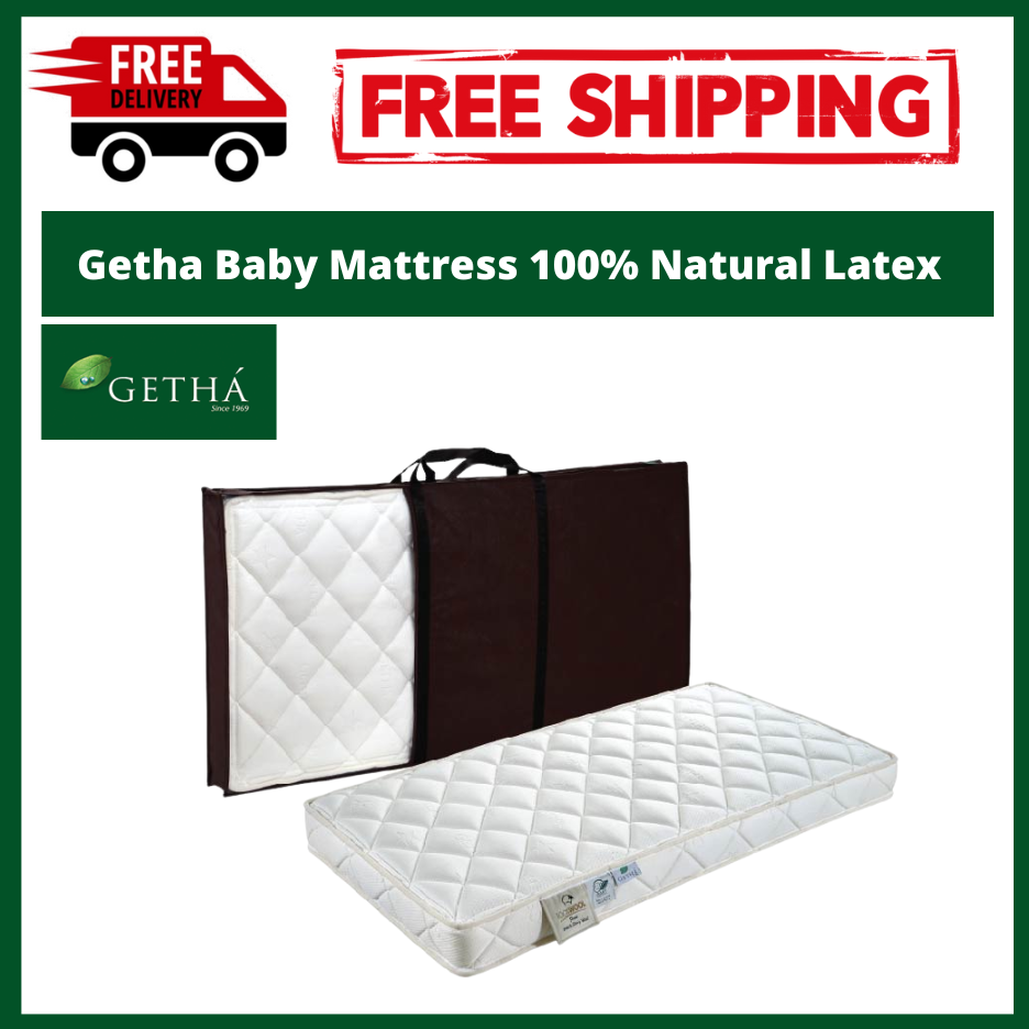 Getha Baby Mattress 100% Natural Latex (with French Wool Padding)