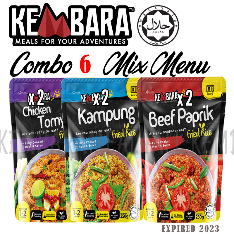 Kembara Meal Lite Chicken (Combo 6) Tomyam + Kampung + Beef Paprik Fried Rice (READY-TO-EAT)