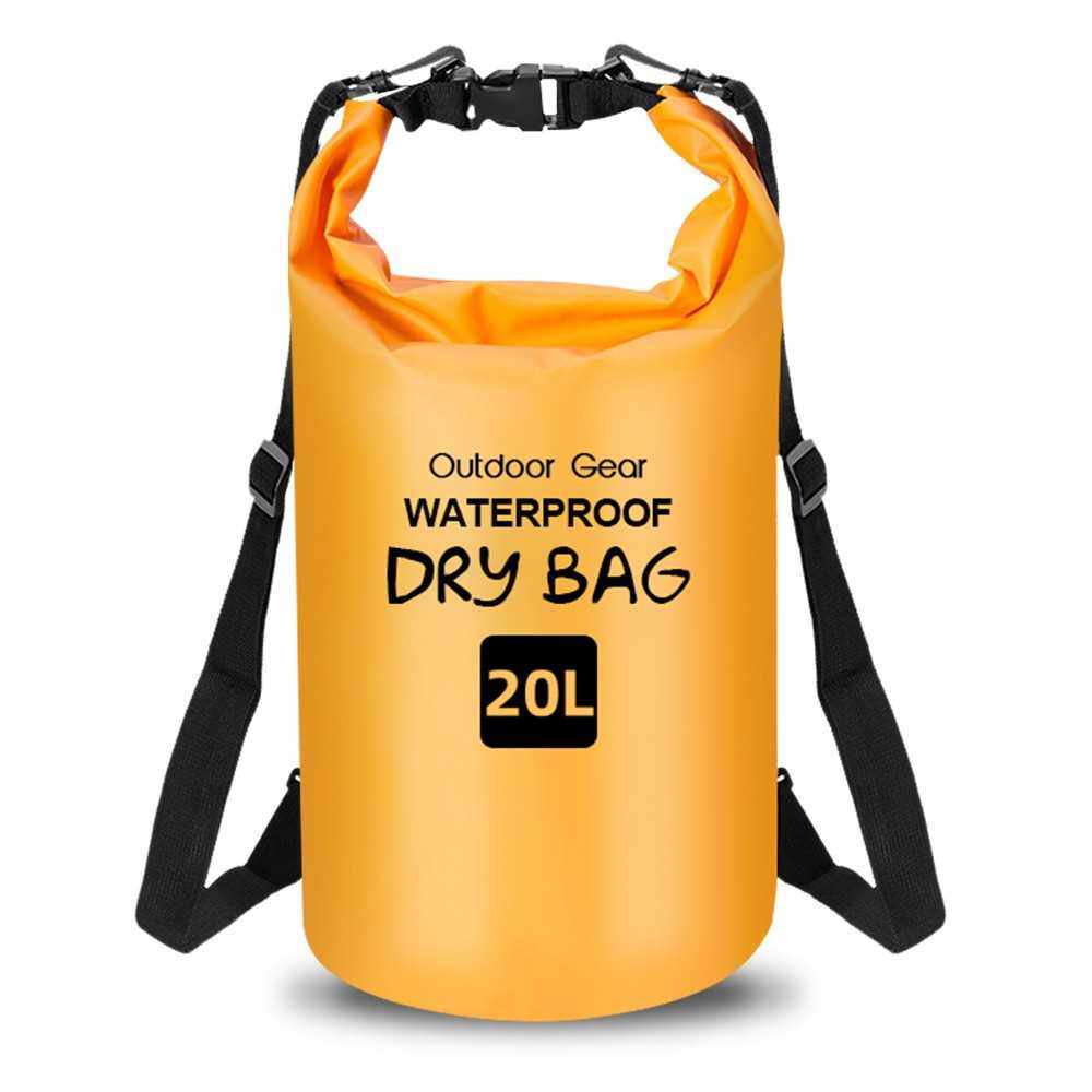 Waterproof Dry Bag and Phone Case Roll Up Dry Sack & Phone Holder Large Capacity Bucket Bag For Camping Drifting Swimming (Orange)