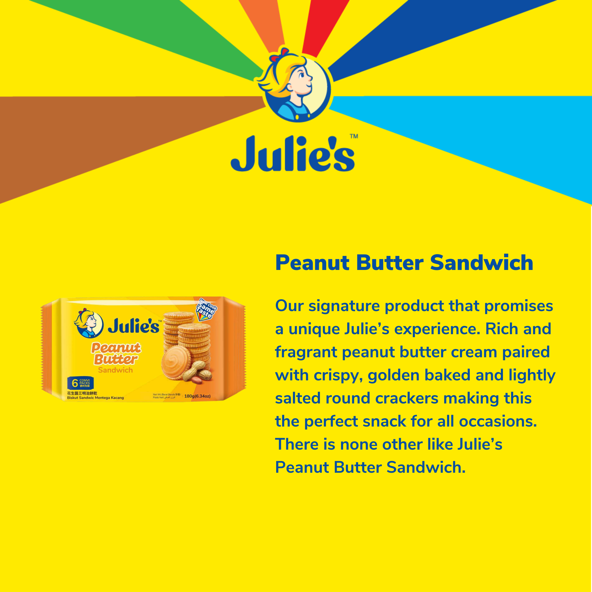 Julie's Peanut Butter Sandwich 180g x 6 packs