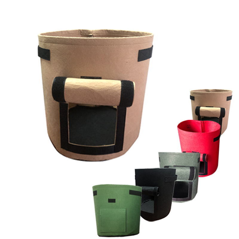 [E hot 58][ Felt Potato Planting Sack ] Strawberry Tomato Peanut Plant Growth Bag Planting green bag