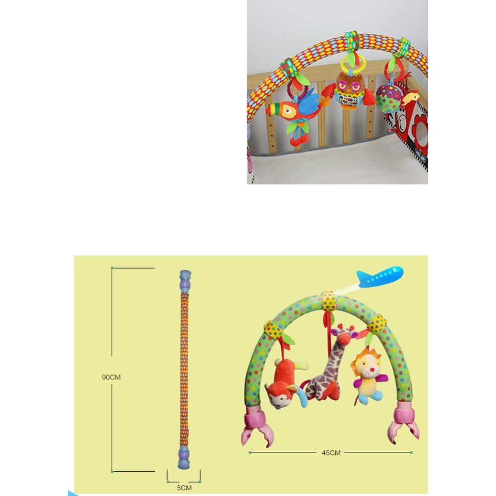 Cute Forest Cloth Animal Birds Toys Baby Travel Play Arch Activity Bar
