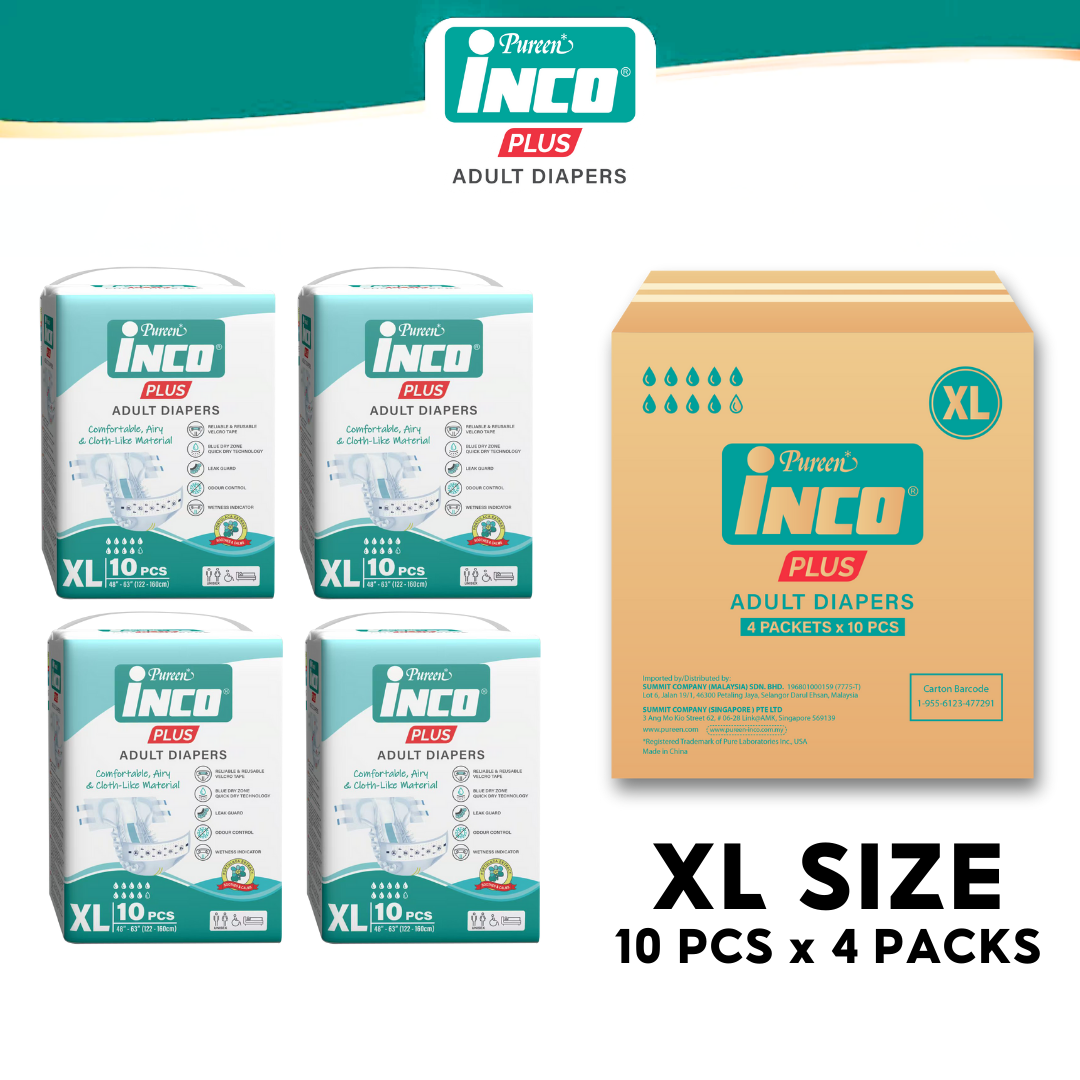 [Bundle Deals] Pureen INCO Plus Adult Diapers Tape (10 pcs x 4 packs)
