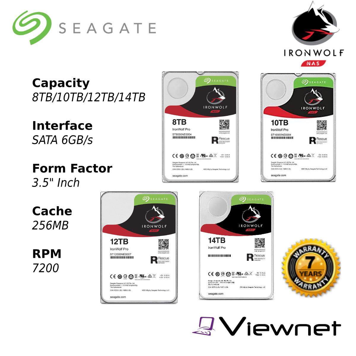 Seagate Ironwolf Pro 16TB Internal Hard Drive - 7200RPM SATA 6Gb/s 256MB 3.5