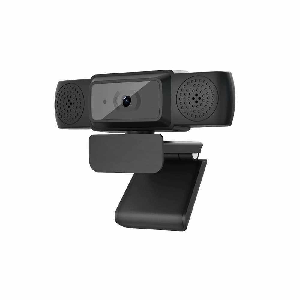 5MP Auto Focus Web Camera Drive-free Computer Camera USB Webcam with Noise Reduction Microphone for Video Chat Online Conference (Black)