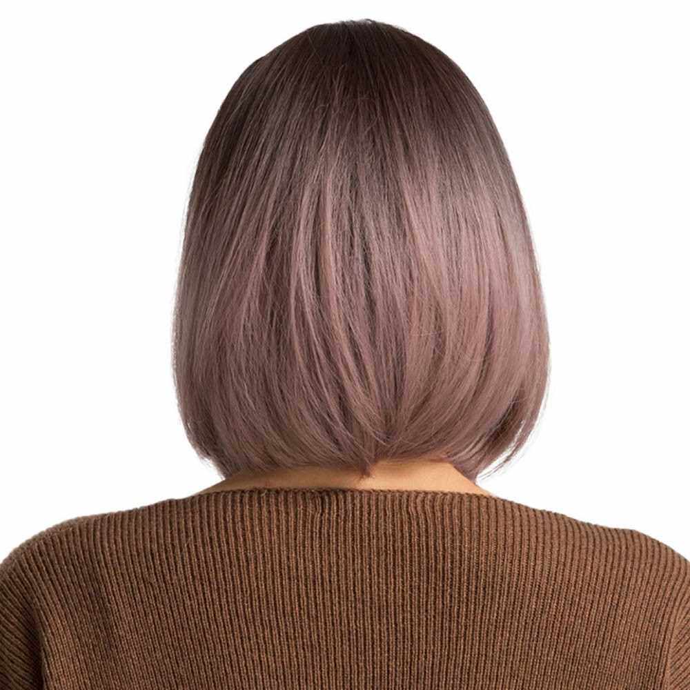 Straight Short Bob Wigs With Bangs Natural with Highlight For Women Bob Wigs Heat Resistant Synthetic Hair Wigs (Standard)