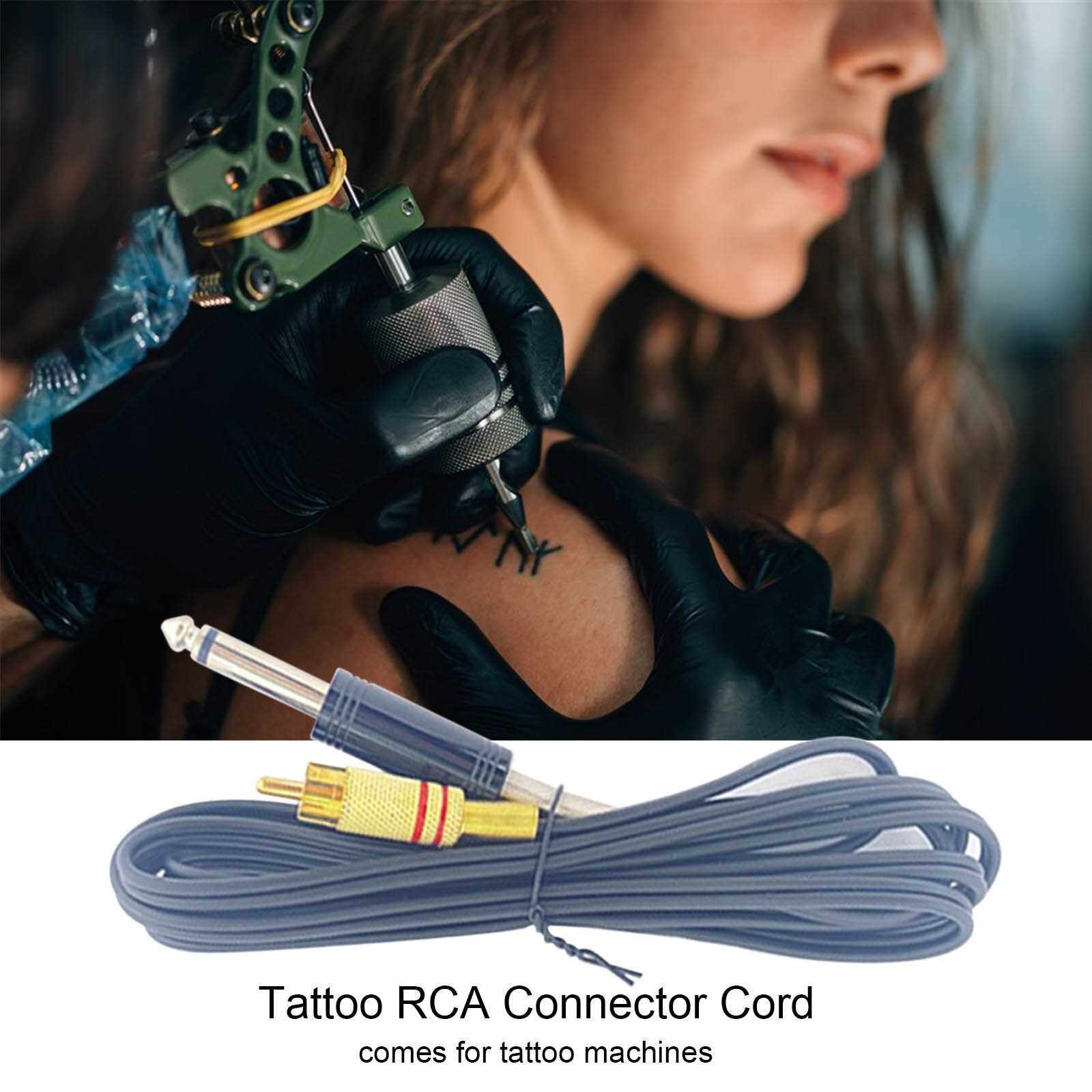 BEST SELLER Silicone Tattoo RCA Connector Cords Cable for Rotary Tattoo Pen Tattoo Machines Power Cord Ultra Soft (Black)