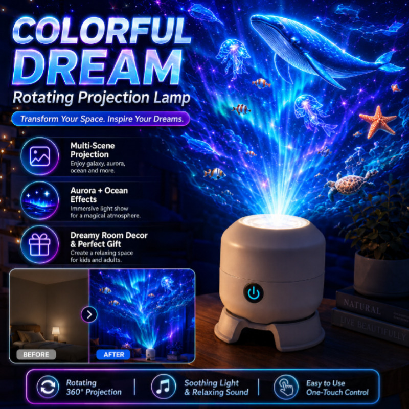Rotating Projector Light Galaxy Star Lamp LED Night Light Colorful Disco Party Decoration Atmosphere Lighting for Bedroom Home Room