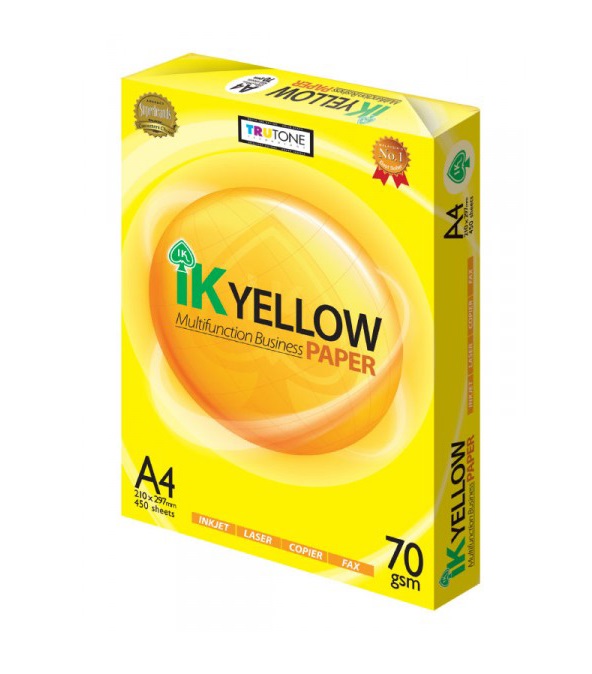 [GY OFFICE] IKPP / IK Yellow A4 PAPER 70GSM/80GSM 450S/REAM - SOLD IN REAM