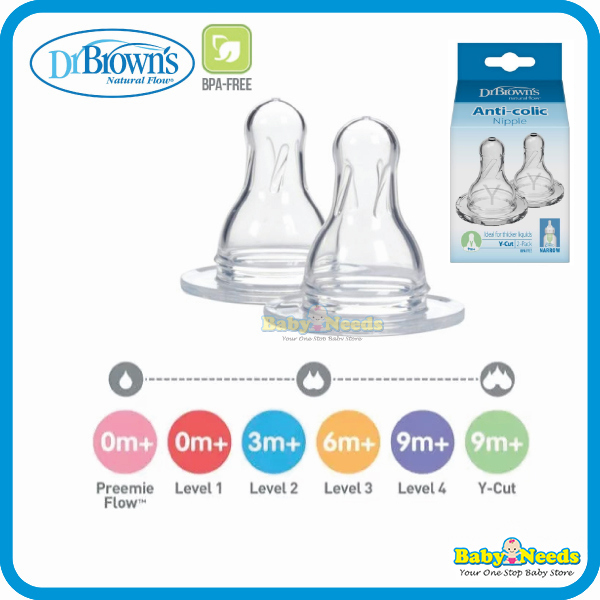 Dr Browns Narrow Neck Silicone Bottle Teat ( 2pcs )