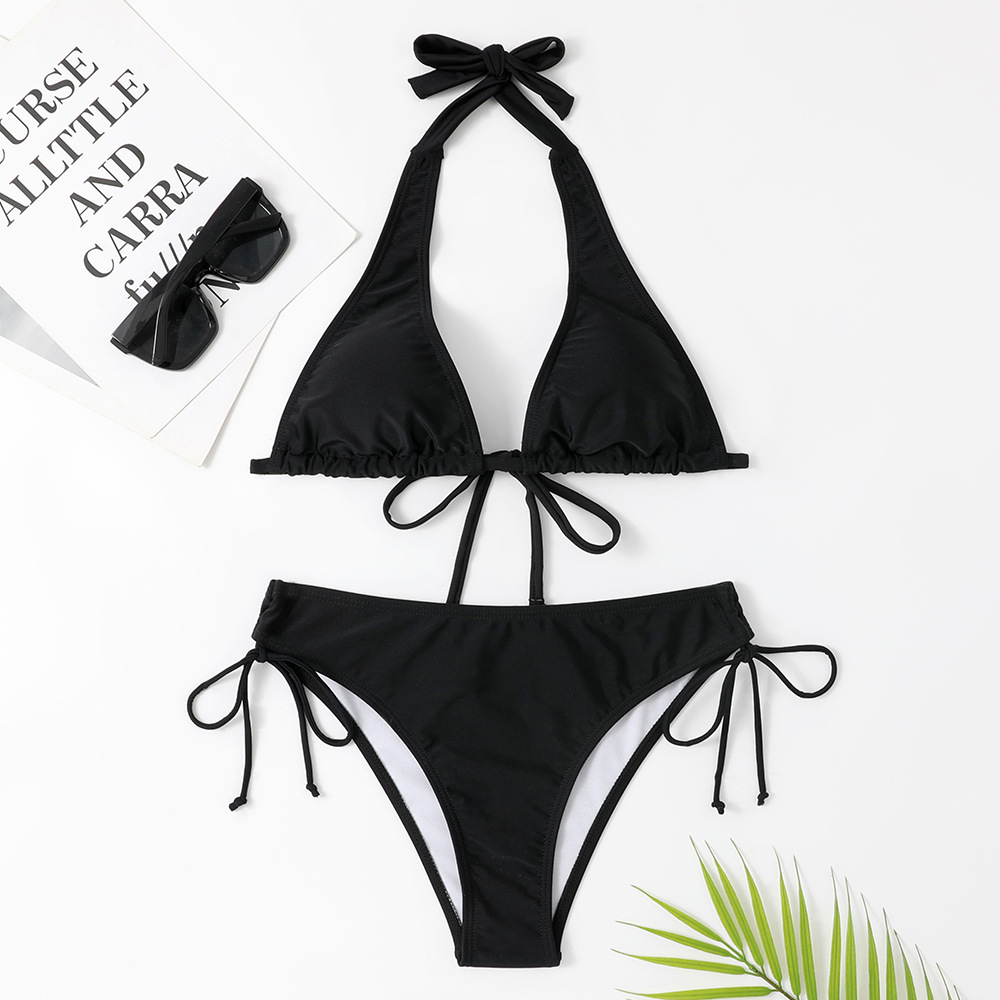 HOT apexb5 - 2023 Cross-Border New Arrival Swimsuit Strap Bikini European and American Sexy Pure Color Swimsuit Beach Vacation bikini