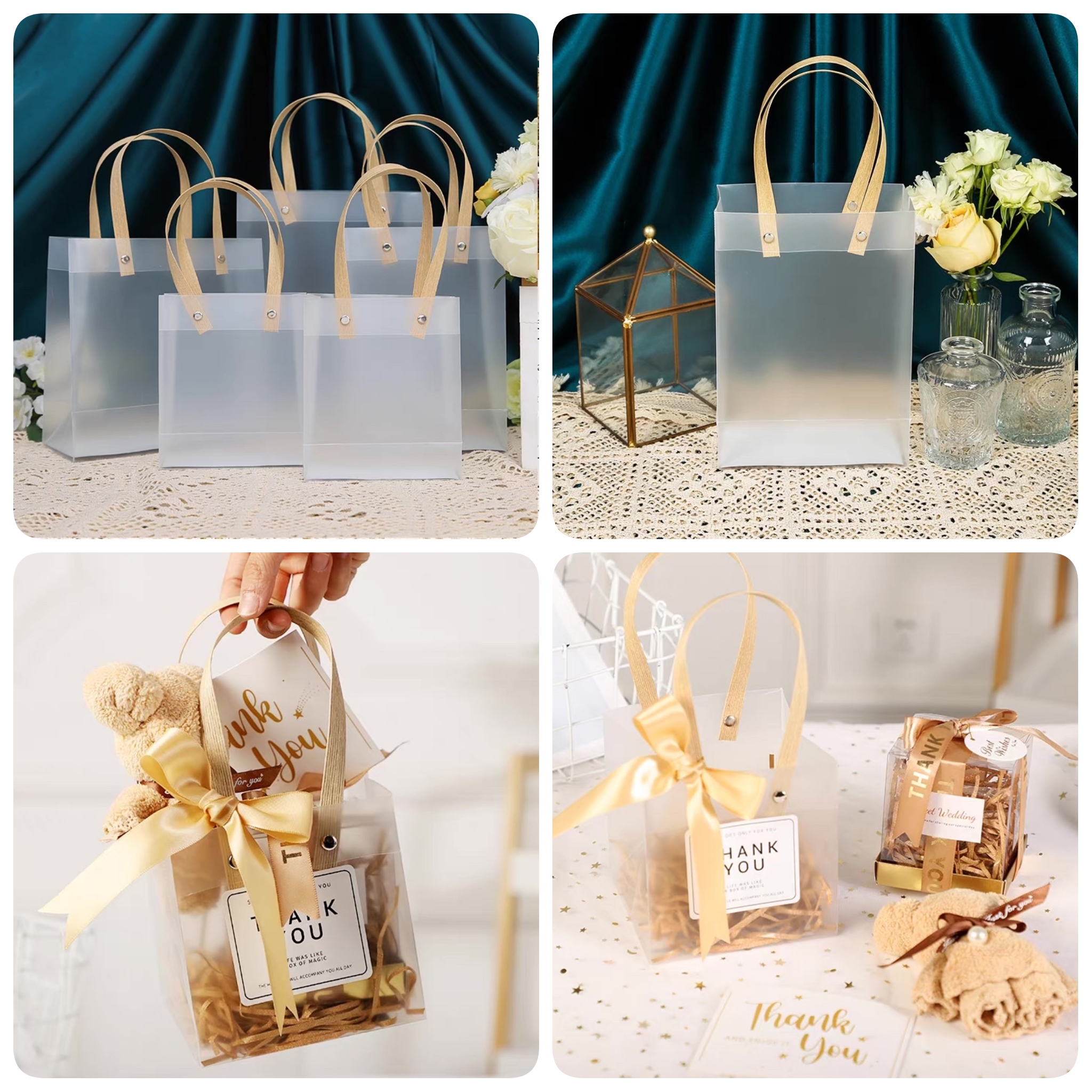 Frosted PP Tote Bag PVC Doorgift Bag Gift Bag Goodies Bag Wedding Beg