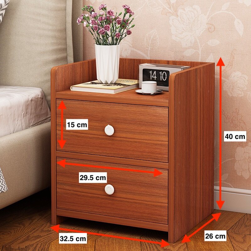 HOLLY 1 Drawer and 2 Drawer Bedside Table White, Oak, brown maple color available in malaysia ready stock laci kecil