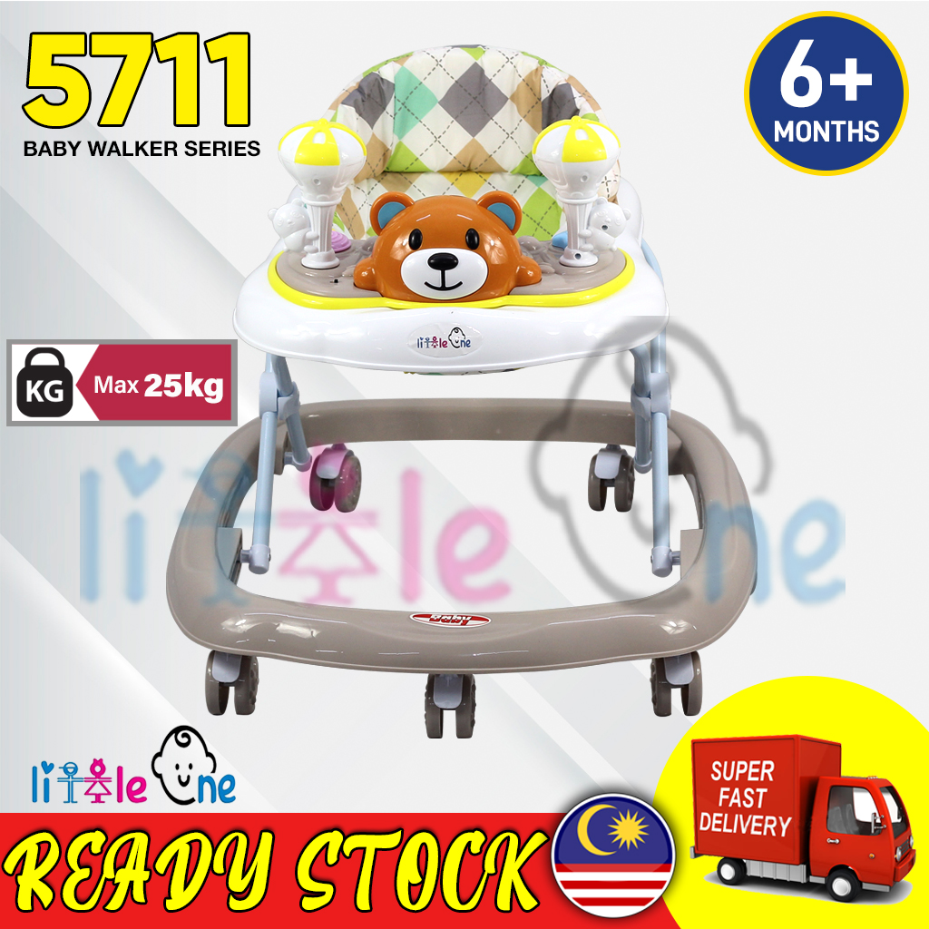7 STRONG WHEELS WITH STOPPER Little One Baby Walker Bear&Duck With Play ToysMusic N Stopper!