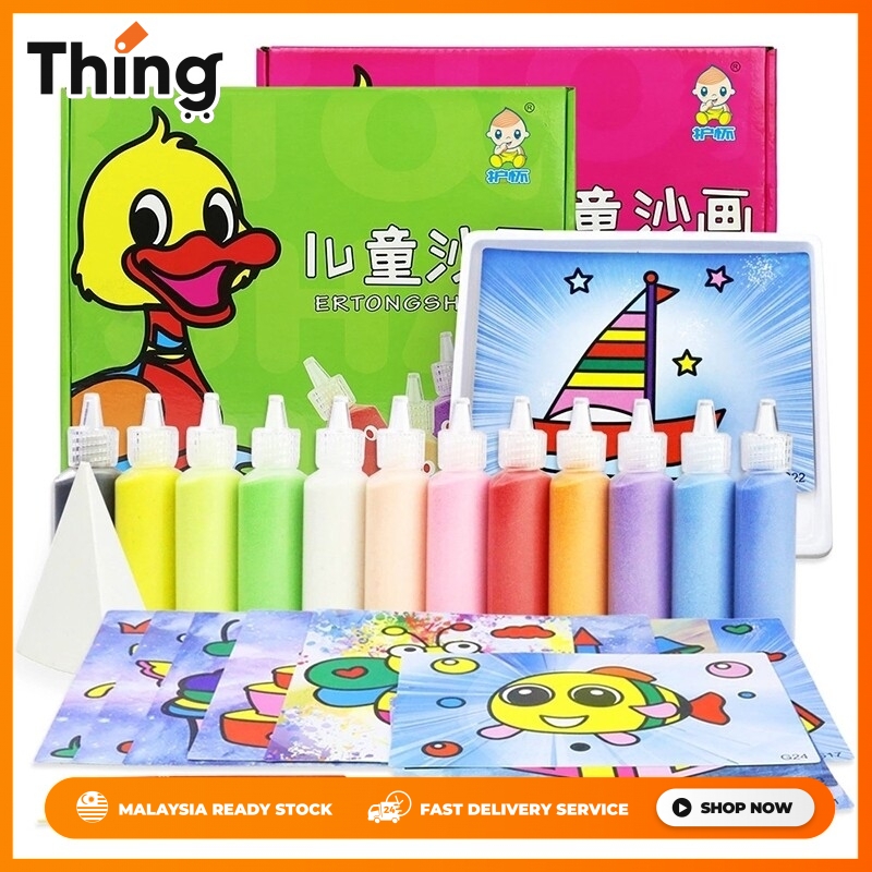 Baby Care Children Kids DIY Sand Art Painting Set Toys Handmade Picture Paper Craft Sand Drawing Toy Early Learning Educational - 6246