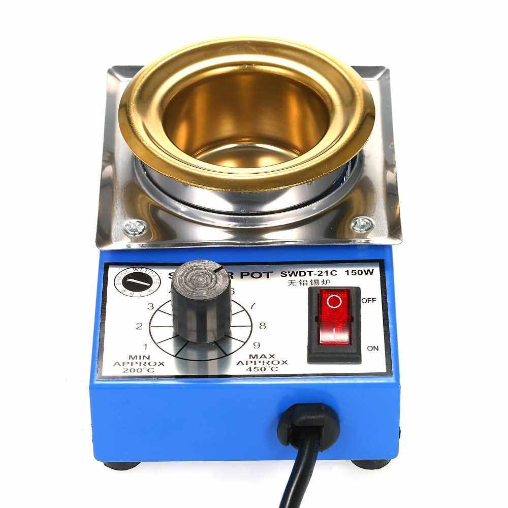 150w 220v 50mm 500g Mini Lead Free Soldering Pot Titanium Coating