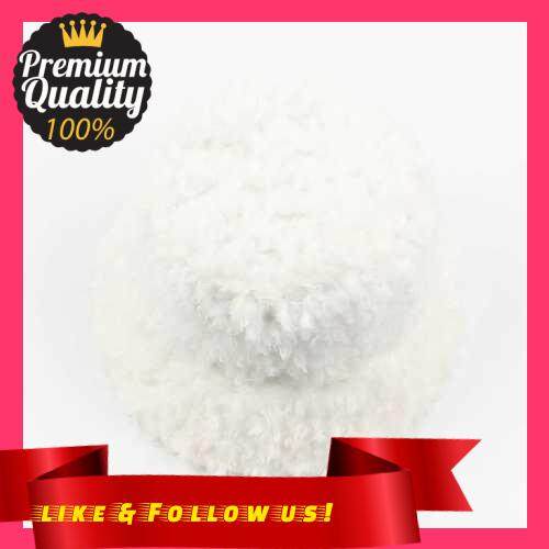 People's Choice Women Bucket Hat Faux Fur Fluffy Windproof Solid Sunbonnet Autumn Winter Casual Cap (White)