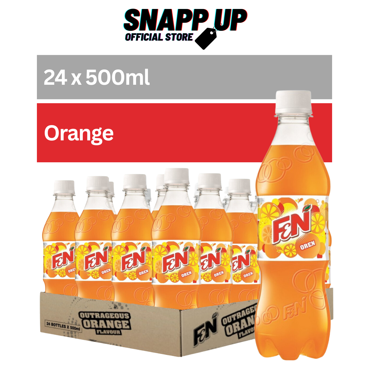 F&N Fun Flavours Orange 24 x 500ml 1 Carton