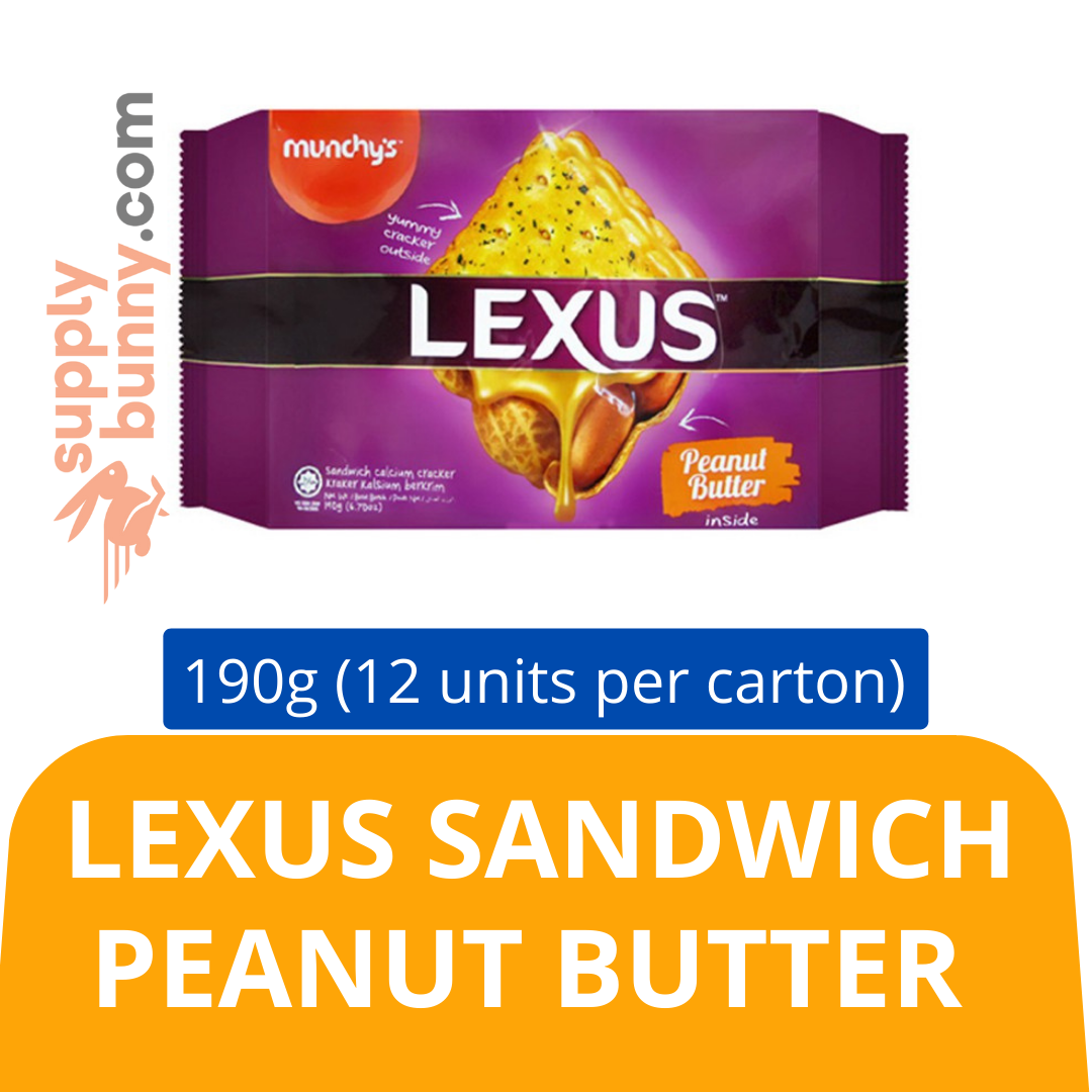 Lexus – Sandwic Peanut Butter (190g X 12 packs) (sold per carton) 奶油花生夹心餅乾 PJ Grocer Biskut Lexus Mentega Kacang
