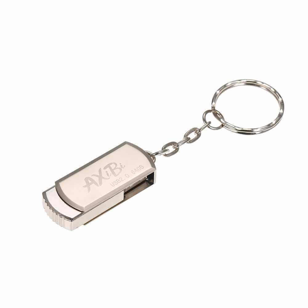 USB Flash Drive USB2.0 Mini Portable U Disk 64GB Pendrives Car Pen Drive Silver for PC Laptop (64)