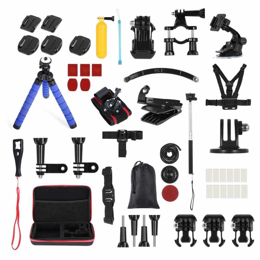 Andoer 50-in-1 Action Camera Accessories Kit Sports Camera Accessories Set Replacement for GoPro Hero 10 9 8 Max 7 6 5 Insta360 Xiaomi YI Action Cameras with Carrying Case (Standard)