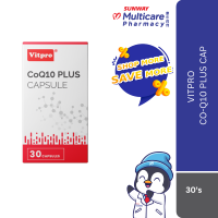 Vitpro CoQ10 Plus Capsule 480mg 30’s | Coenzyme Q10 + L-Carnitine + Vitamin E for Energy Heart & Brain Health