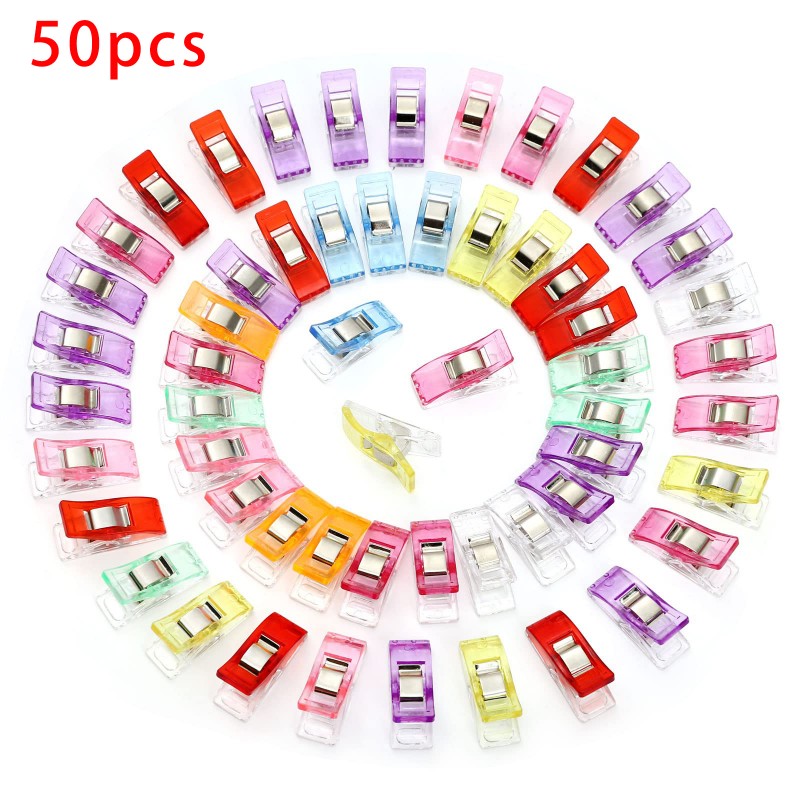 50Pcs Colorful Clips Fabric clips Sewing Clips Multi-purpose sewing clips for School Office Home Fabric making clips