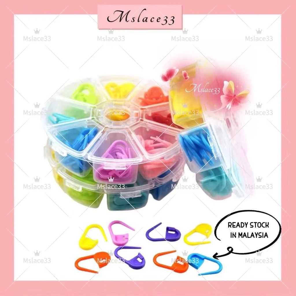 Crochet Marking Pin Stitch Marker Needle Tool Knitting DIY Kit 80pcs / Colorful Calabash Bulb Gourd Shape Tag Craft