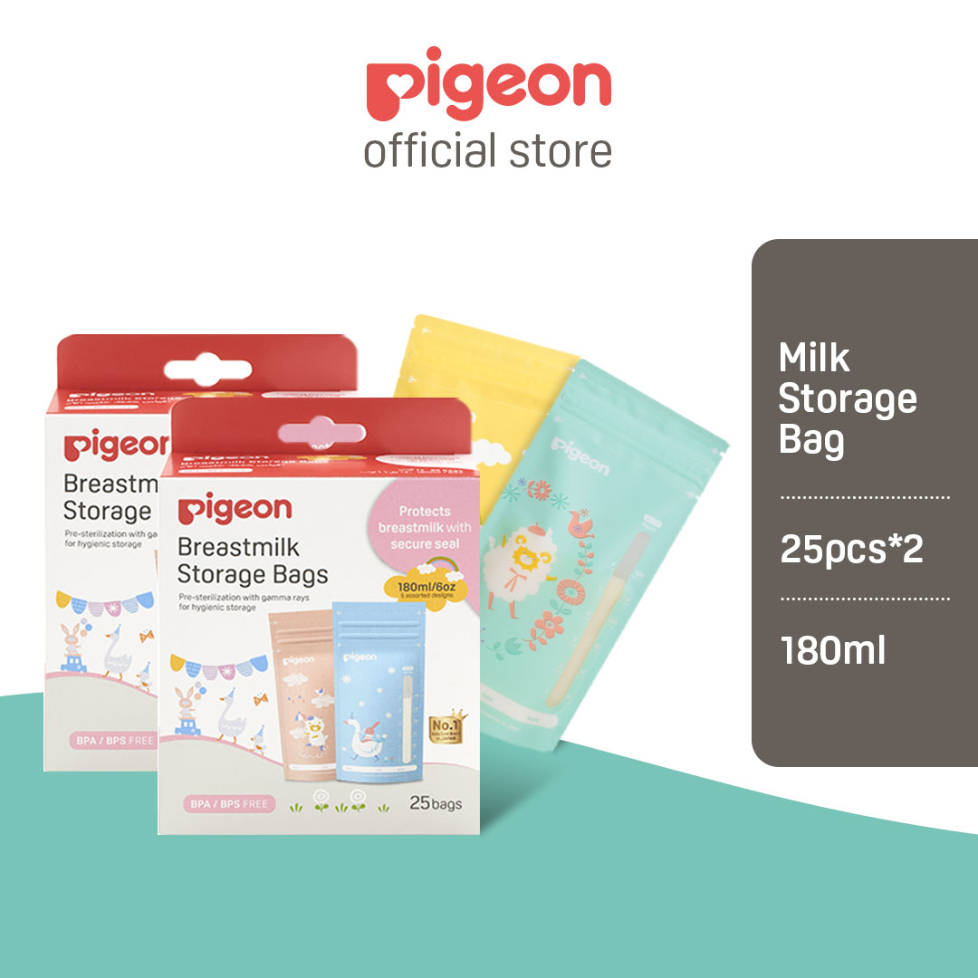 PIGEON Breastmilk Storage Bags (180ml x 2 ) Animal Series Set
