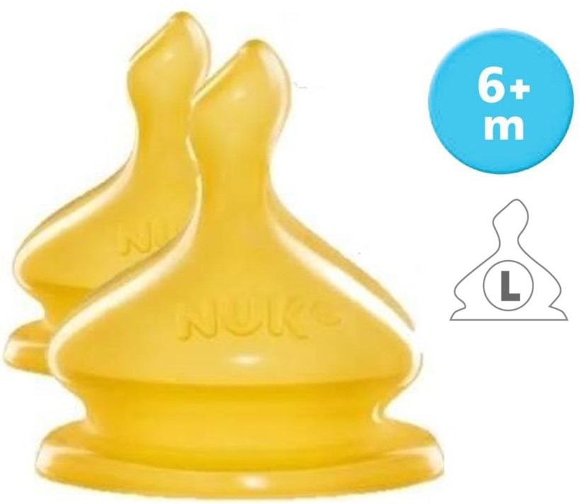 NUK Premium Choice Anti-Colic Wide Neck BPA Free LATEX Teat 2pcs