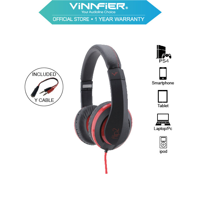 Vinnfier FLIP 2 Headphones With Built in Mic Headsets For Mobile  Smartphones  PC and Tablets
