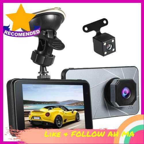Best Selling 1080P FHD Car DVR 4inch Dash Cam Car Driving Recorder Dual Lens Vehicle Camcorder Loop-cycle Recording G-sensor Motion Detection Parking Monitor (Standard)