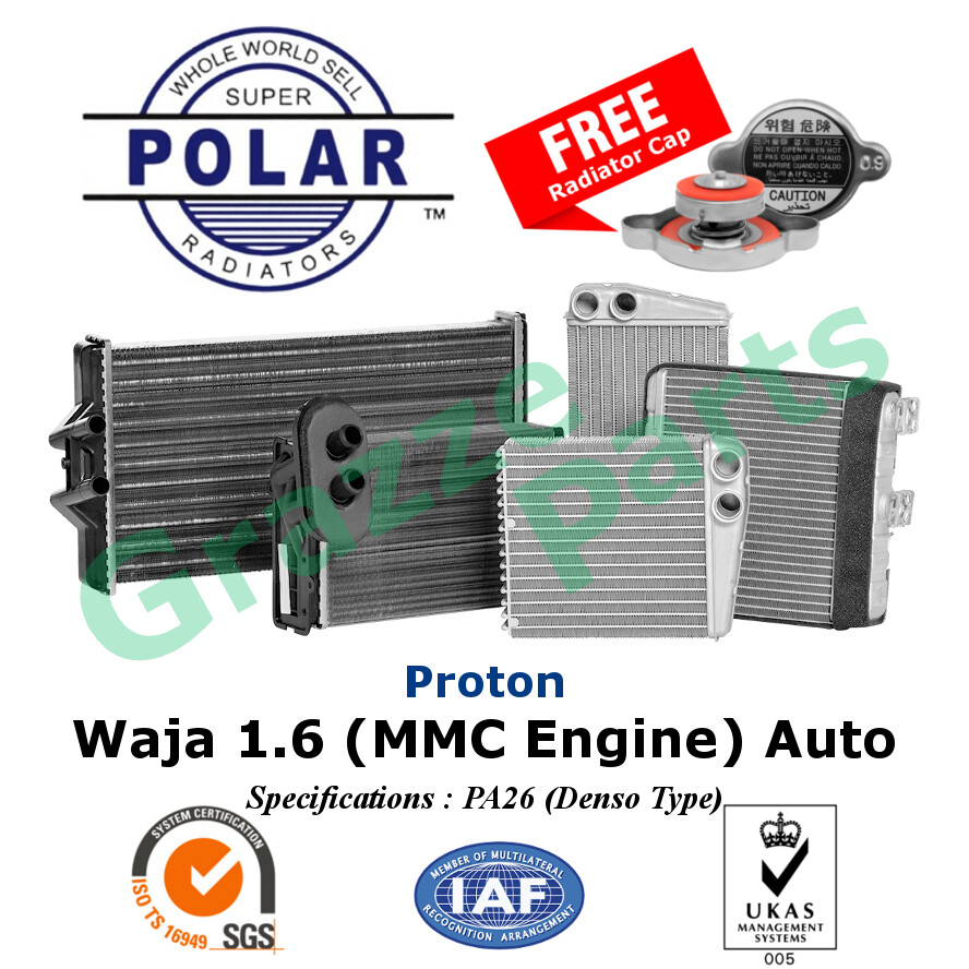 Super Polar Radiator Tank Tangki Air PA26 for Proton Waja 1.6 4G18 MMC Engine (Non Campro) AT Auto A
