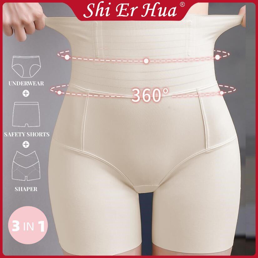 Shierhua 3 Trong 1 Gen phần eo mặc khi tập luyện eo cao Lụa băng liền mạch cho nữ Của Quần Lót Giảm Béo Định hình vóc dáng quần mặc trong váy