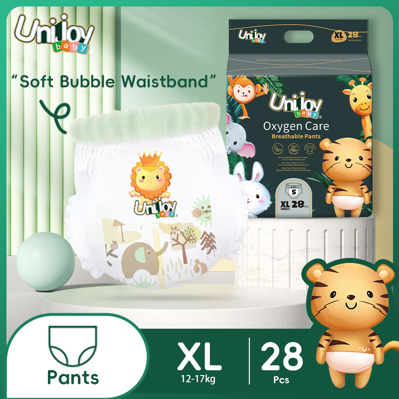 Unijoy Baby Newborn Diaper Lampin Kanak (S 44 Pieces / M 38 Pieces / L 32 Pieces / XL 28 Pieces / XXL 24 Pieces) Diaper Tape (4 Packs)