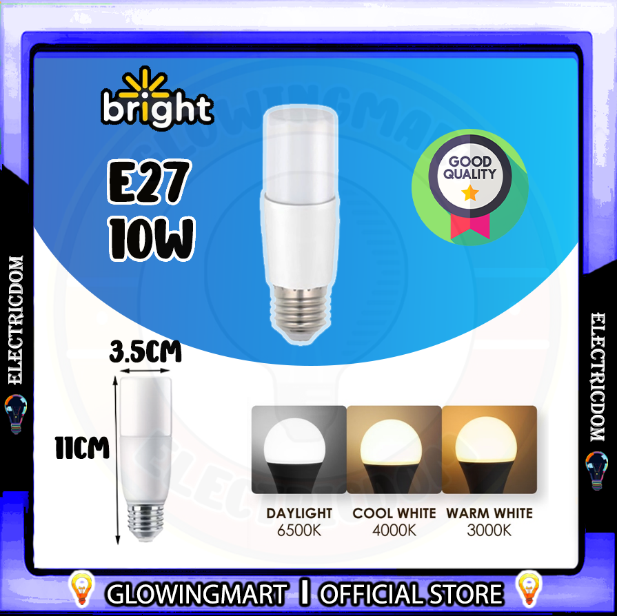 SIRIM LED Stick Bulb High Quality 6W / 10W / 15W E27 / E14 / PLC (Daylight / Cool White / Warm White) LAMPU LED