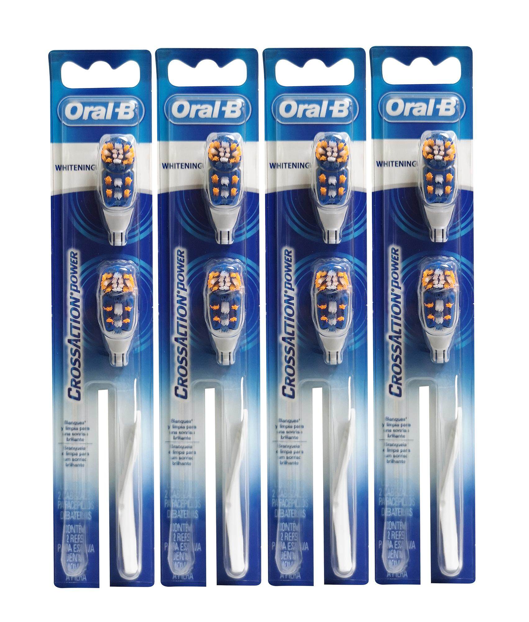 4 packs of Oral-B CrossAction Power Whitening Brush Head Set - Only fits to Model B1010 & B1011