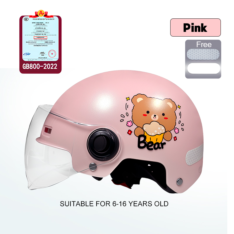 Kid Safety Helmet Motor Budak Children Motorcycle Helmet Keledar Kanak Kanak Open Face Cartoon Helmet Protector With Visor儿童安全帽头盔