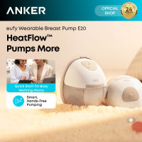 Anker eufy Heated Wearable Breast Pump E20 3 Heat Levels Hands-Free Breast Pump with Innovative HeatFlow Optimized Rhythm via App Hospital-Grade Suction Leakproof Ultra-Slim and Quiet for in-Bra Use - T6060