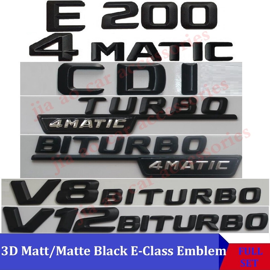 How New 3D Matt Black W212 213 Car Emblem E350 E320 E250 E300 E220 E200