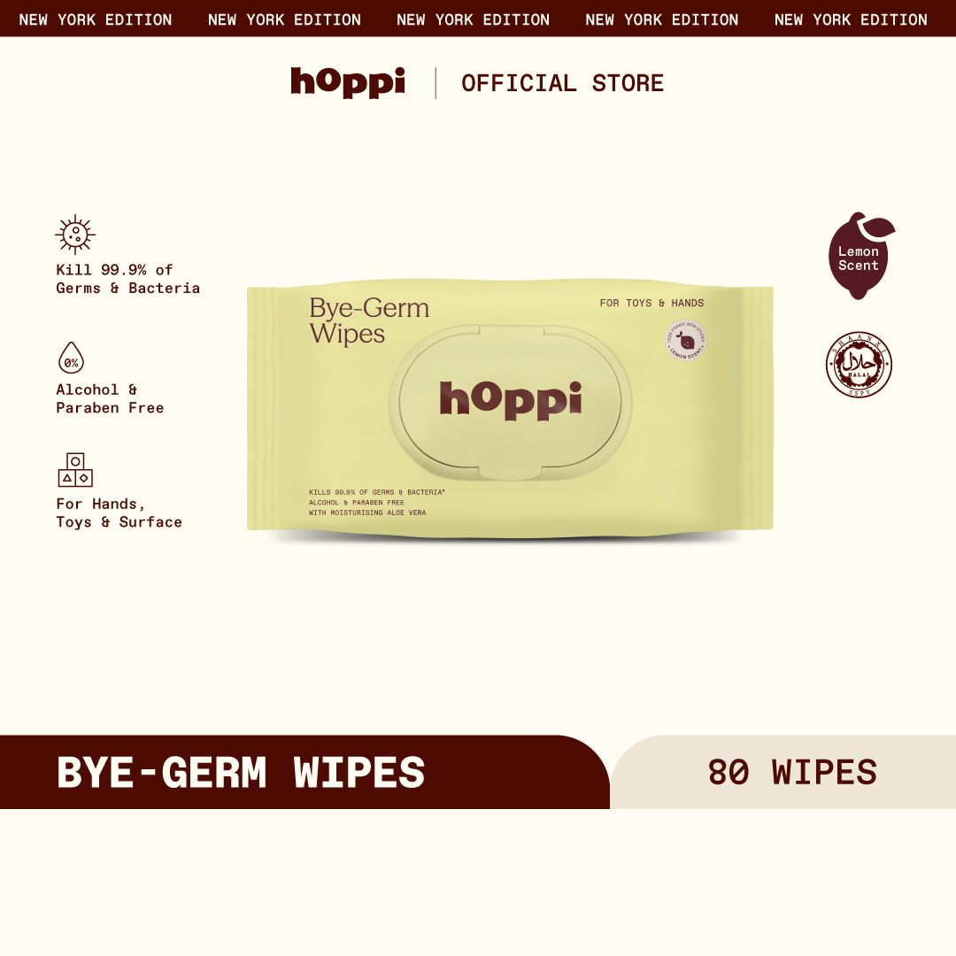 Hoppi NYE Bye-Germs Wipes 80s (Single Pack)
