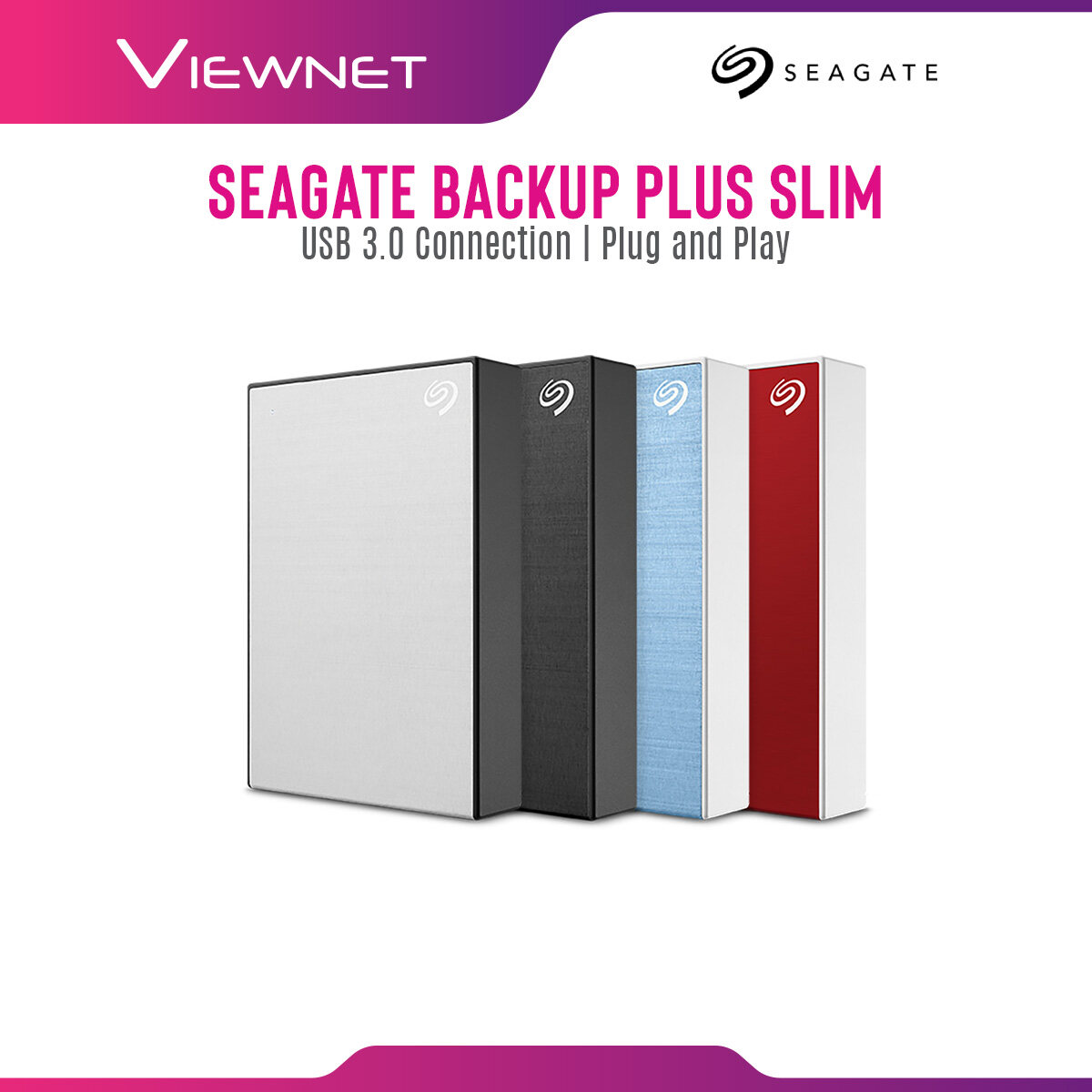 Seagate 5TB Backup Plus Portable Aluminium External Hard Disk Drive - Black