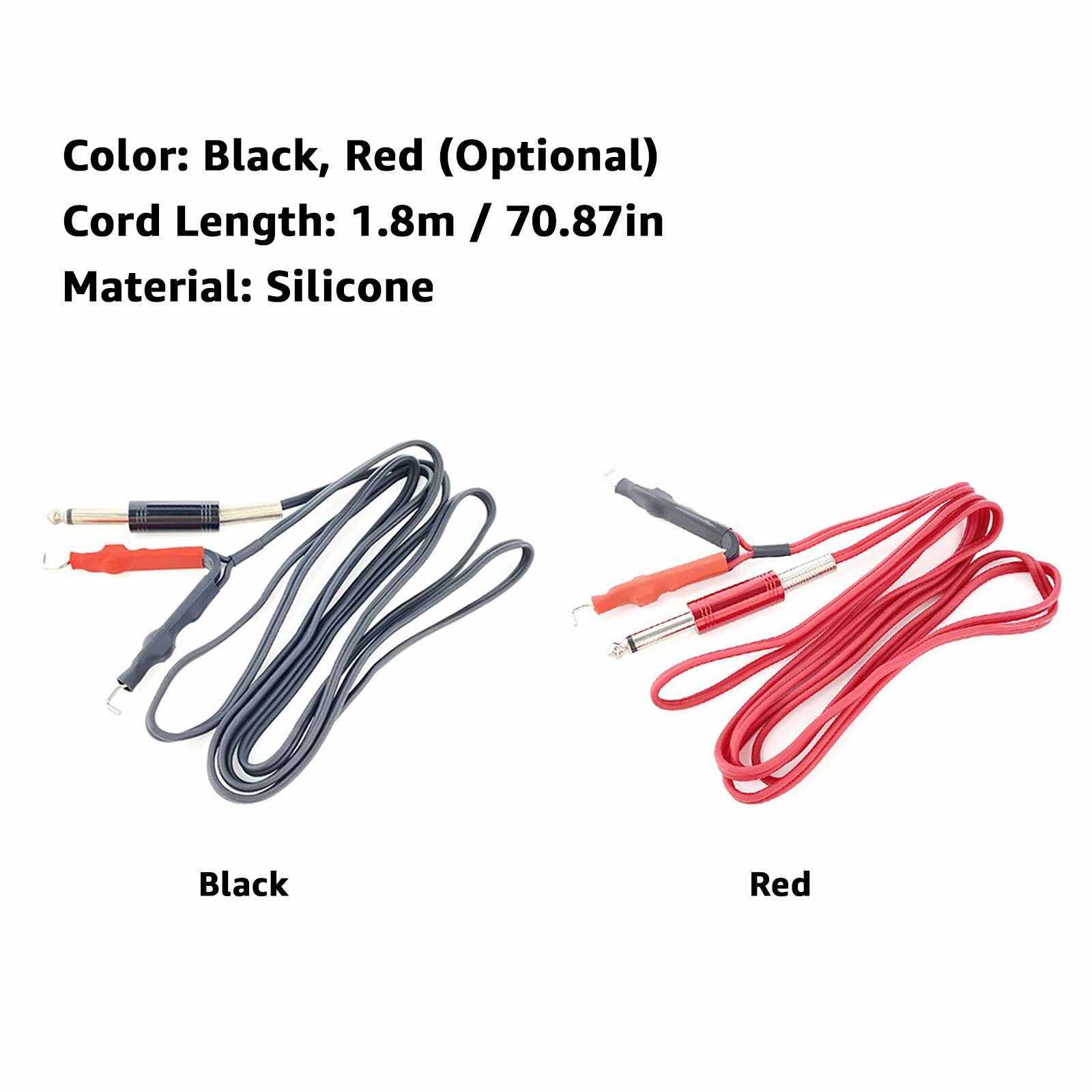 BEST SELLER Silicone Tattoo Hook Line Tattoo Wire Cable Tattoo Machine Line Accessory Soft Tattoo Power Supply Clip Cord Conversion (Black)