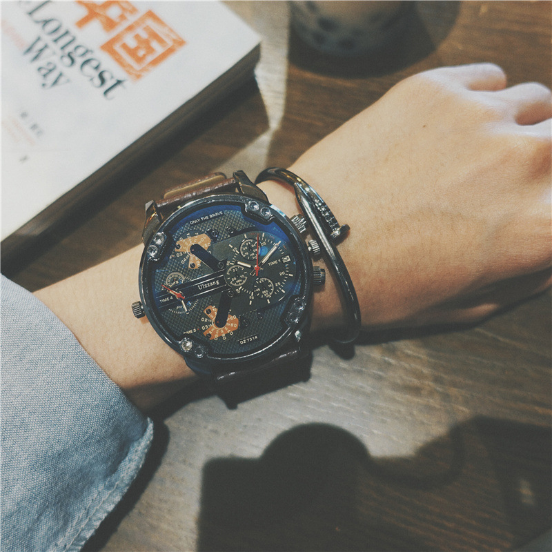 [EE utility] Sperm Time ulzzang Large Dial Watch Men's Personality Men's Oversized European and American College Students Fashionable Watch Non-Mechanical Trend Women Watches