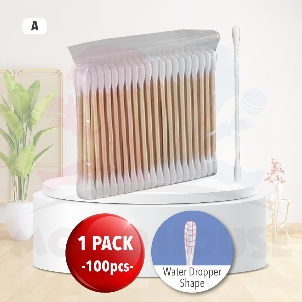Cotton Swabs Baby Safe Disposable 100Pcs Multi-pack For Nose Ears Cleaning