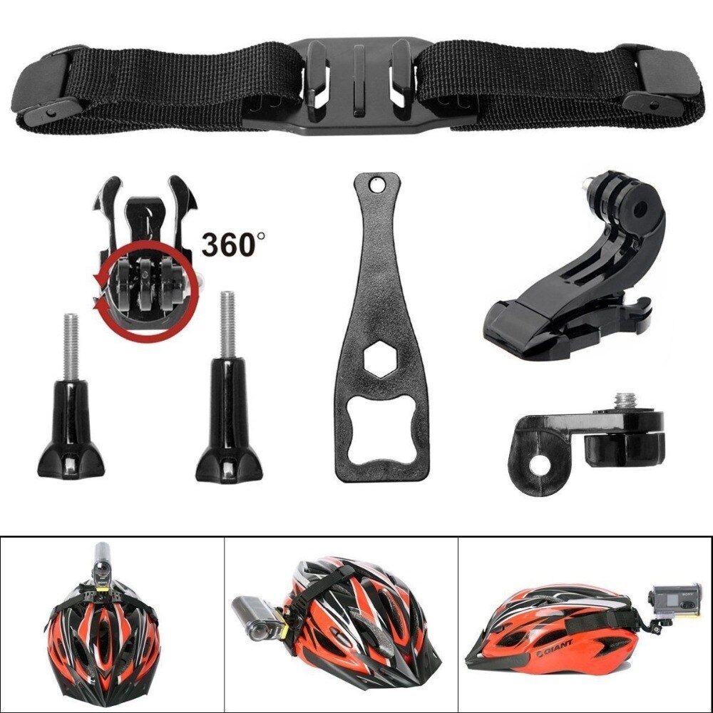 「Ethel store」 7 in 1 360 Degree Action Camera Vented Helmet Strap Mount Kit for GoPro Helmet M