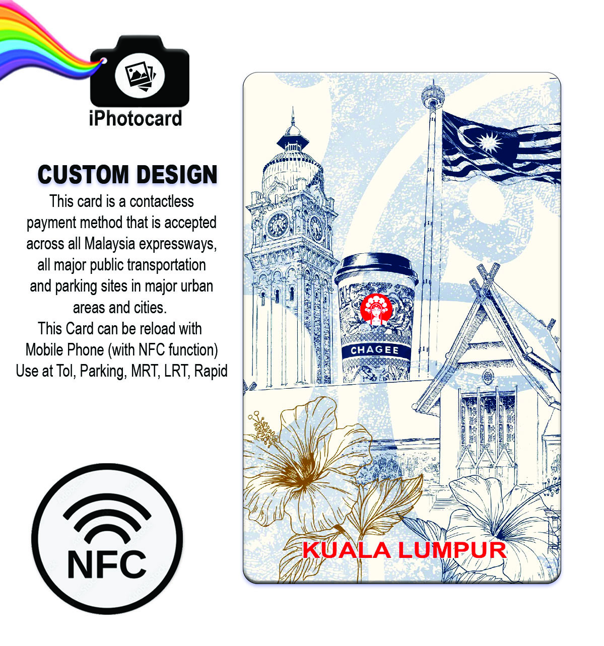 Touch n Go Card - MALAYSIA Limited Edition - NFC TNG Card Reload with Mobile Phone Use at TolParkingMRT LRTRapid