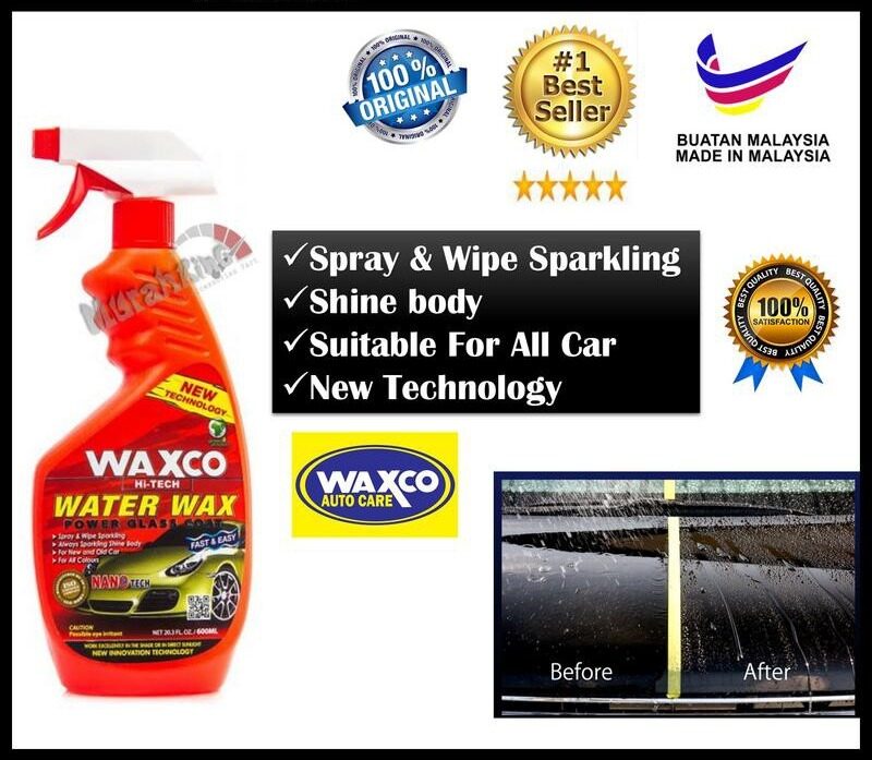 WAXCO Hi-Tech Car Water Wax Power Glass Coat Polisher (600ml) / Kereta Wax / Car Wash / Car Polish / Car Wax / Kereta cuci