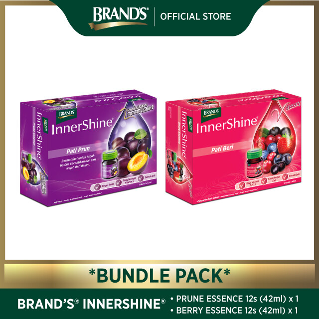 BRAND'S InnerShine Prune Essence 12's (42ml) + Berry Essence 12's (42ml) (Radiant, Younger Looking Skin)